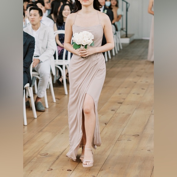 Azazie Kalea Bridesmaid Dress in Taupe - Picture 5 of 7